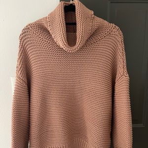 Knit turtleneck sweater beige size S/M